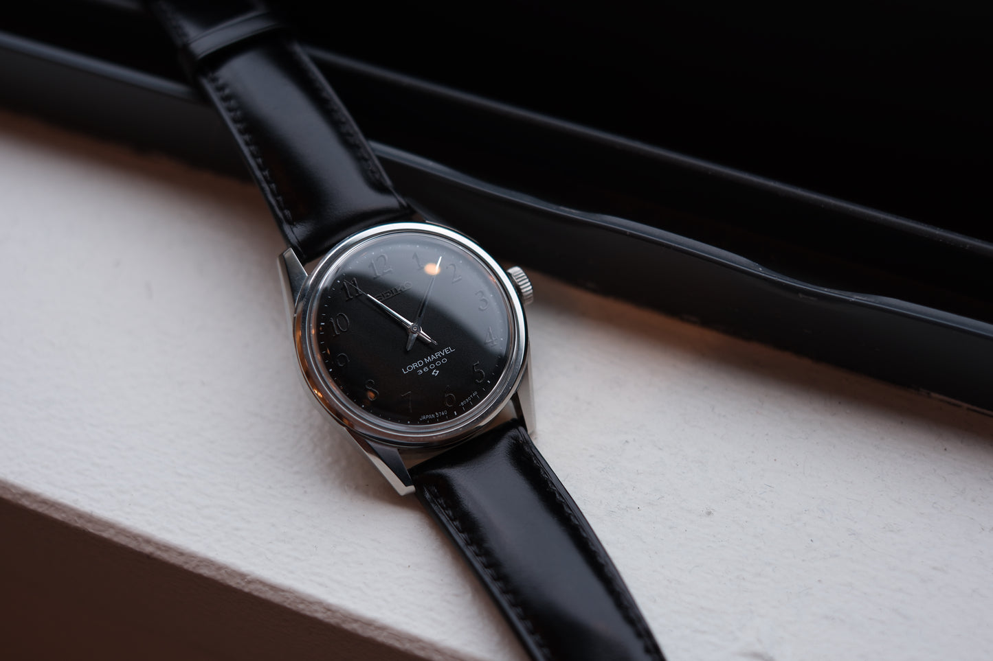 SEIKO LORD MARVEL 36000 "5740-8000" Arabic number Stelth Black 1968年9月製造