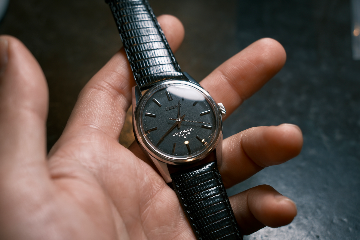 SEIKO LORD MARVEL 36000 Black 5740-8000 1971年3月製造